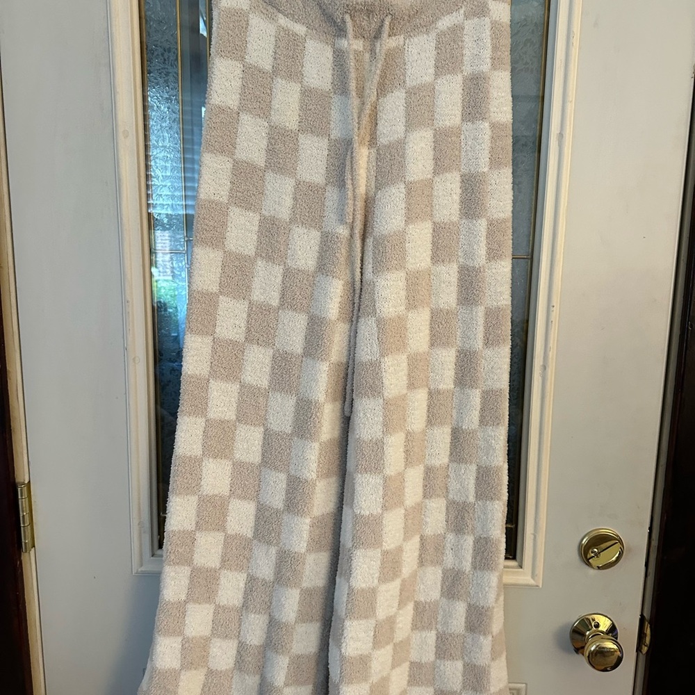 Pink Lily Cozy Beige and Cream Sweater Flare Pants